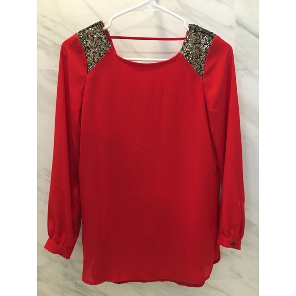 Tops - GB Girl red long sleeve blouse